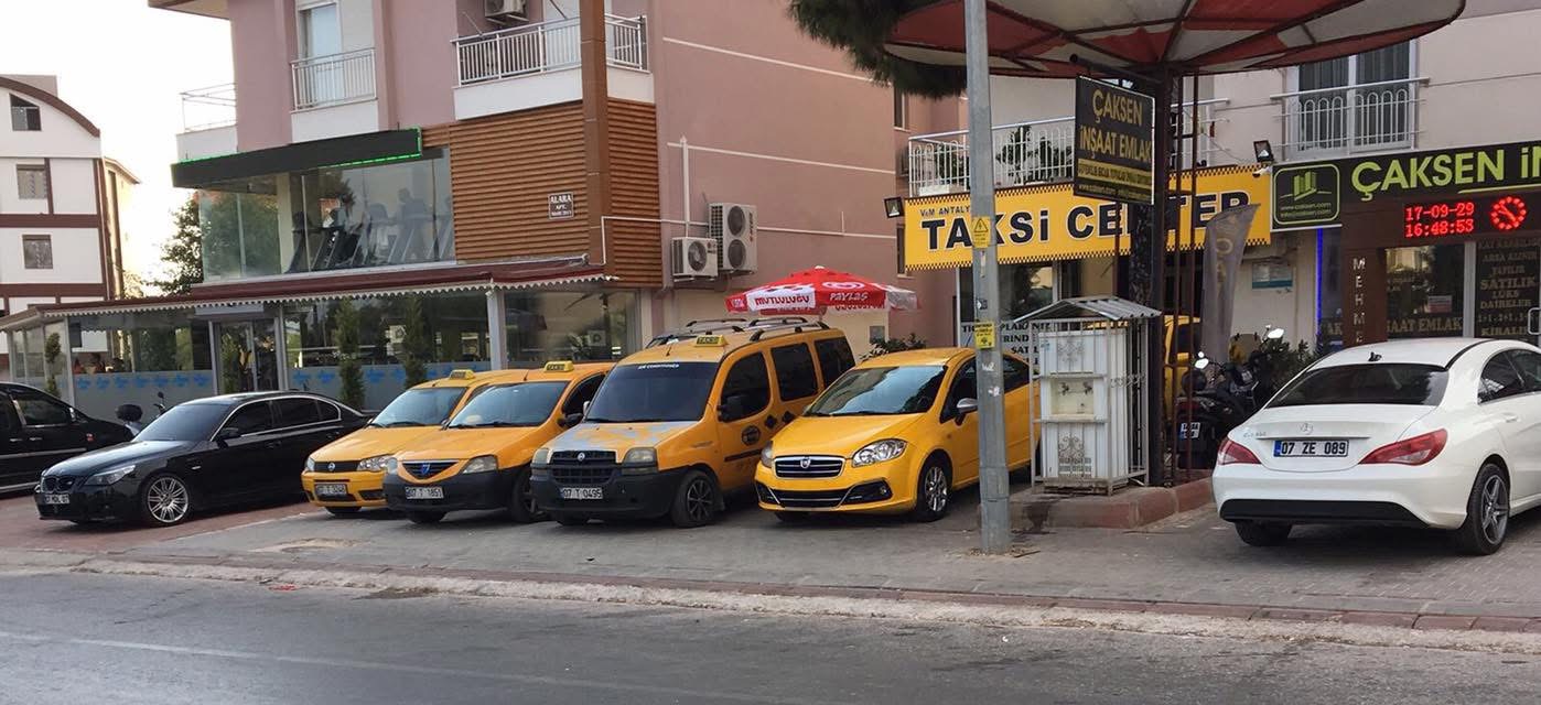 Antalya Taksi Center mağazası ve araçlar