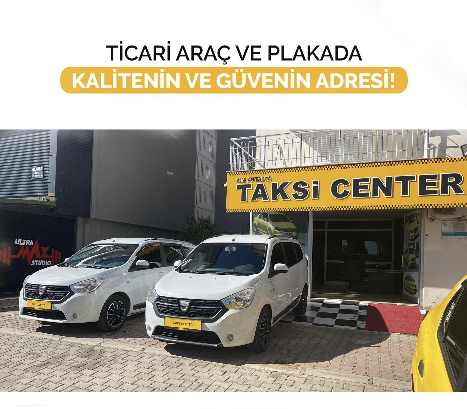 Antalya Taksi Center ticari araç ve plaka ilanı vitrini